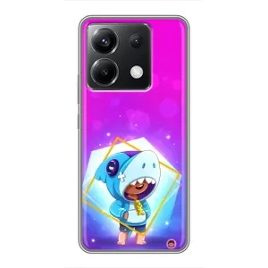 Чехол Бравл Старс для Xiaomi POCO X6 5G (Леон в костюме Акулы)