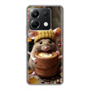 Друкований чохол 'Звірята з кавою' для Xiaomi POCO X6 5G (Мишка з кавою)
