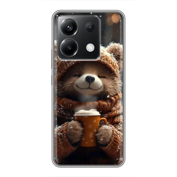 Чехол с рисунком «Медвежонок с кофе» для Xiaomi POCO X6 5G Чехол с рисунком «Медвежонок с кофе» для Xiaomi POCO X6 5G