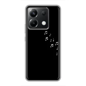 Чохол з картинками на чорному фоні для Xiaomi POCO X6 5G (Ноти)