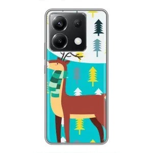 Силіконовий бампер з картинкою звірів для Xiaomi POCO X6 5G (Олень із шарфом)