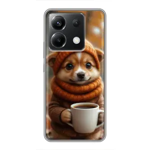Друкований чохол 'Звірята з кавою' для Xiaomi POCO X6 5G (Песик з кавою)
