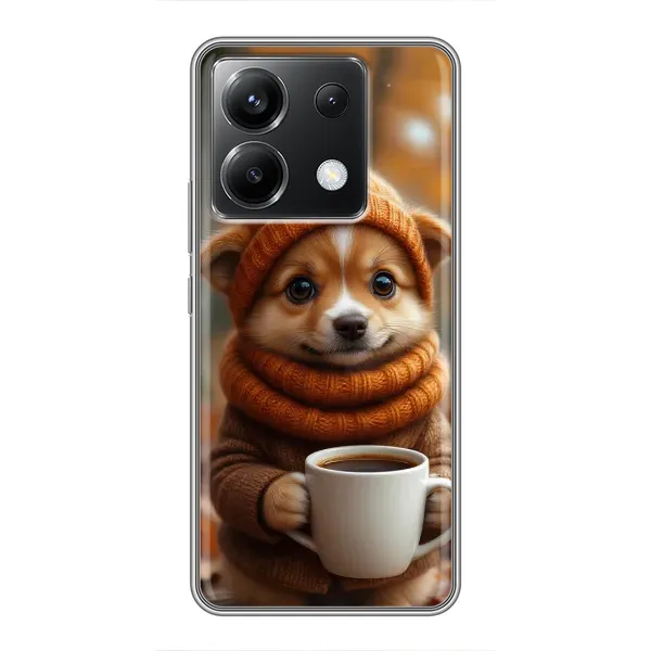 Чехол с рисунком «Собачка с кофе» для Xiaomi POCO X6 5G Чехол с рисунком «Собачка с кофе» для Xiaomi POCO X6 5G