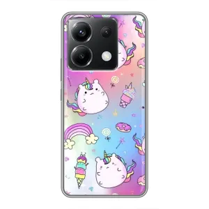 Чехол Unicorn на Xiaomi POCO X6 5G (Радуга и Единорог)