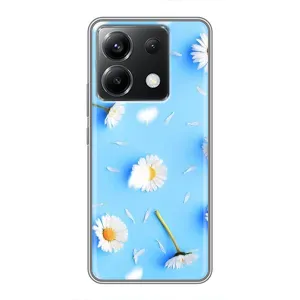 Чехол с Цветами для Xiaomi POCO X6 5G (ромашки на голубом)