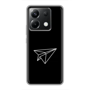 Чохол з картинками на чорному фоні для Xiaomi POCO X6 5G (Літак)