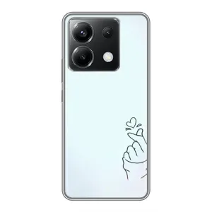 Чехлы (Знак сердечка) на Xiaomi POCO X6 5G (Сердце на голубом)