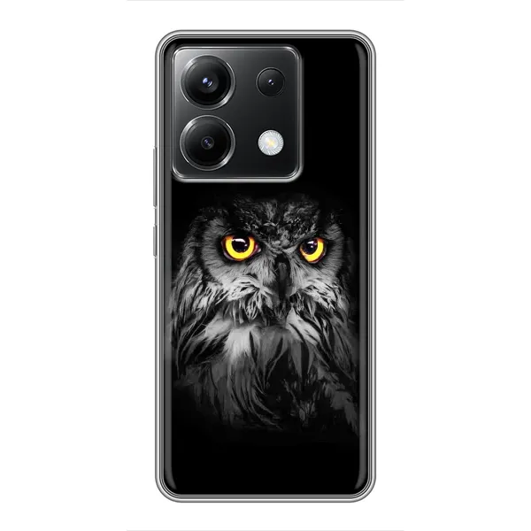 Чехол с рисунком «Сова на чёрном» для Xiaomi POCO X6 5G Чехол с рисунком «Сова на чёрном» для Xiaomi POCO X6 5G