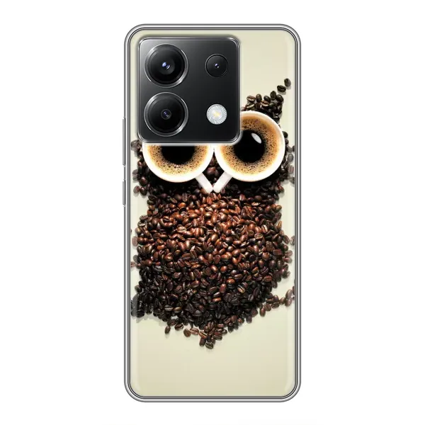Чехол с рисунком «Сова с зерен кофе» для Xiaomi POCO X6 5G Чехол с рисунком «Сова с зерен кофе» для Xiaomi POCO X6 5G