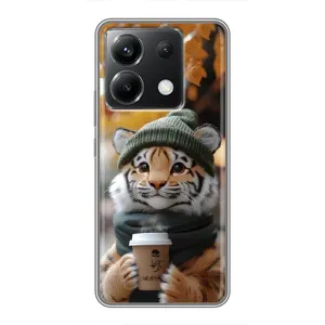 Друкований чохол 'Звірята з кавою' для Xiaomi POCO X6 5G (Тигр з кавою)