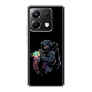 Силиконовый Чехол с принтом "Космонавты" на Xiaomi POCO X6 5G (В руках земля)