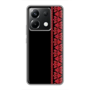 Силиконовый Чехол на Xiaomi POCO X6 5G с картинкой Вышиванки (Вышиванка на черном)