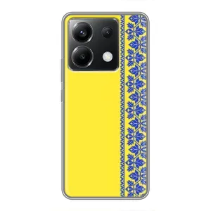 Силиконовый Чехол на Xiaomi POCO X6 5G (Вышиванка на желтом)