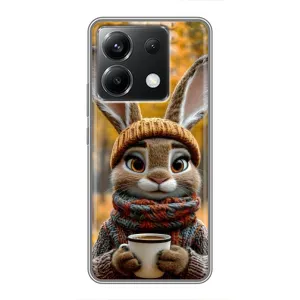 Друкований чохол 'Звірята з кавою' для Xiaomi POCO X6 5G (Зайчик з кавою)