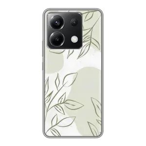 Чехол цветочный дизайн для Xiaomi POCO X6 5G (Зелёный дизайн)