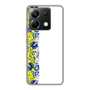 Силиконовый Чехол на Xiaomi POCO X6 5G с картинкой Вышиванки (Желто-синяя вышиванка)