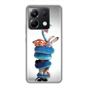 Силиконовый чехол с принтом Зоотрополіс для Xiaomi POCO X6 5G (Змея Зоо)