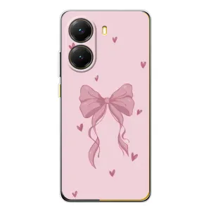Чехол банты для Xiaomi POCO X7 Pro (Бант на розовом)