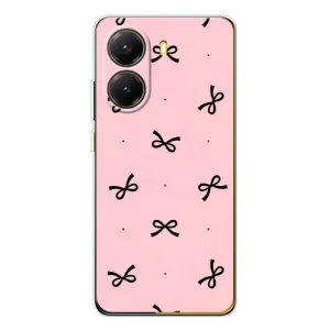 Чехол банты для Xiaomi POCO X7 Pro (Черные бантики)