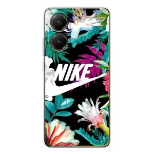 Силіконовый Чохол на Xiaomi POCO X7 Pro з картинкою НАЙК (Квітковий Nike)