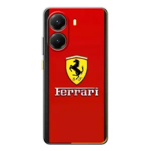 Силиконовый бампер с картинкой машины на Xiaomi POCO X7 Pro (Ferrari Logo)
