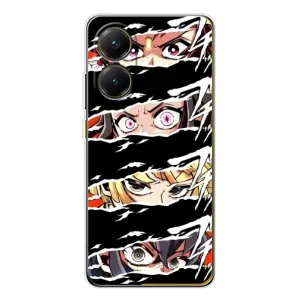 Силіконові чохлі з очіма Anime для Поко Х7 Про (Очі на чорному)
