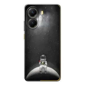 Силиконовый Чехол с принтом "Космонавты" на Xiaomi POCO X7 Pro (Космонавт романтик)