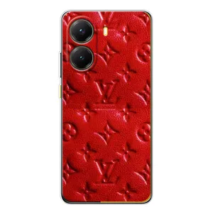 Текстурный Чехол Louis Vuitton для Поко Х7 Про (Красный ЛВ)