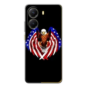 Чехол Флаг USA для Xiaomi POCO X7 Pro (Крылья США)