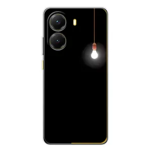 Чехол с картинками на черном фоне для Xiaomi POCO X7 Pro (Лампочка)