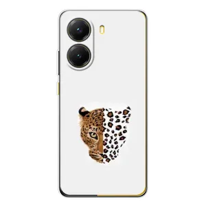 Чехол с леопардовым принтом на Xiaomi POCO X7 Pro (Леопард на белом)