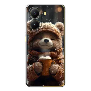 Печатный чехол «Зверята с кофе» для Xiaomi POCO X7 Pro (Медвежонок с кофе)