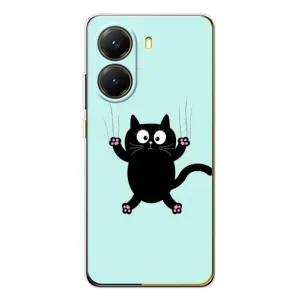Силиконовый чехол с котиком для Xiaomi POCO X7 Pro (Падающий кот)