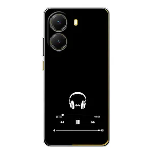 Чехол с картинками на черном фоне для Xiaomi POCO X7 Pro (Плеер)