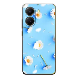 Чехол с Цветами для Xiaomi POCO X7 Pro (ромашки на голубом)