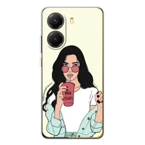 Силіконовый Чохол на Xiaomi POCO X7 Pro з картинкой Модных девушек (З напоєм)
