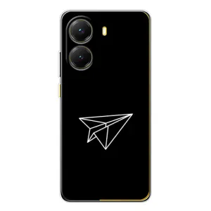 Чехол с картинками на черном фоне для Xiaomi POCO X7 Pro (Самолетик)