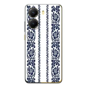 Силиконовый Чехол на Xiaomi POCO X7 Pro с картинкой Вышиванки (Синяя вышиванка)
