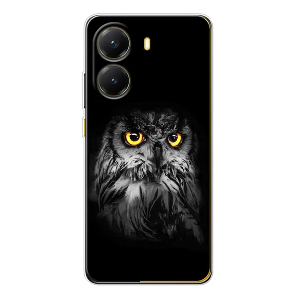 Чехол с рисунком «Сова на чёрном» для Xiaomi POCO X7 Pro