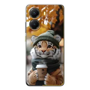 Печатный чехол «Зверята с кофе» для Xiaomi POCO X7 Pro (Тигр с кофе)