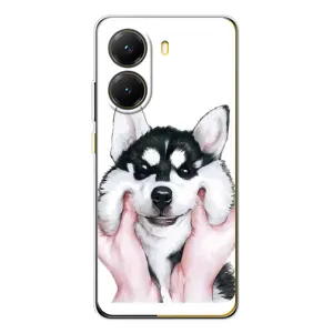 Бампер для Xiaomi POCO X7 Pro с картинкой "Песики" (Собака Хаски)