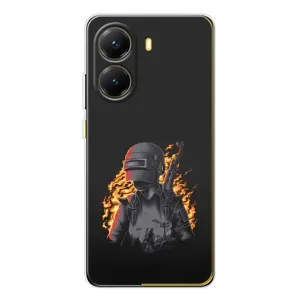 Чохол з картинкою "Герой Pubg" на Xiaomi POCO X7 Pro (В полум'ї)