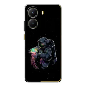 Силиконовый Чехол с принтом "Космонавты" на Xiaomi POCO X7 Pro (В руках земля)