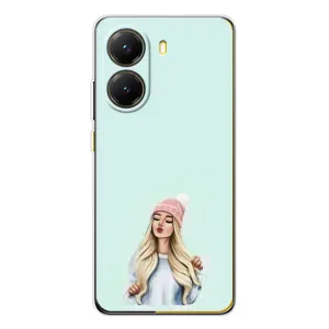 Силіконовый Чохол на Xiaomi POCO X7 Pro з картинкой Модных девушек (В шапці)