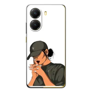 Силіконовый Чохол на Xiaomi POCO X7 Pro з картинкой Модных девушек (У зеленому)