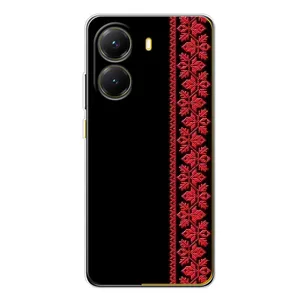 Силиконовый Чехол на Xiaomi POCO X7 Pro с картинкой Вышиванки (Вышиванка на черном)