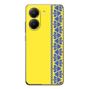 Силиконовый Чехол на Xiaomi POCO X7 Pro (Вышиванка на желтом)