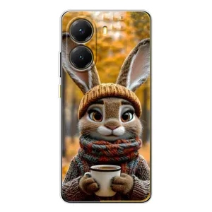 Печатный чехол «Зверята с кофе» для Xiaomi POCO X7 Pro (Зайчик с кофе)