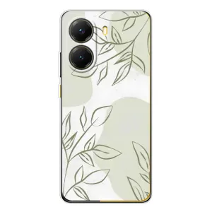 Чехол цветочный дизайн для Xiaomi POCO X7 Pro (Зелёный дизайн)