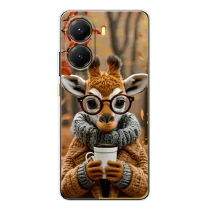 Печатный чехол «Зверята с кофе» для Xiaomi POCO X7 Pro (Жираф с кофе)